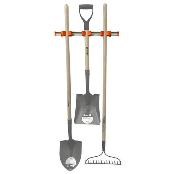 21.5 in. Orange Garage, Garden and Sports Tool Organizer with 3 One-Size-Fits-All Tool Holders