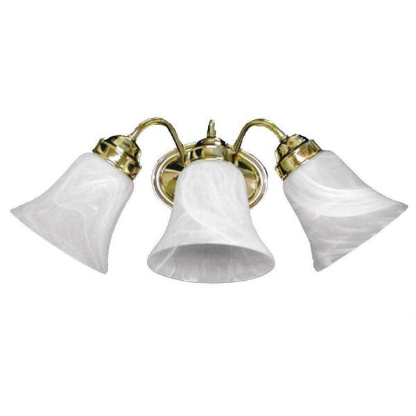 Marquis Lighting 3-Light Polished Brass Sconce with Alabaster Glass