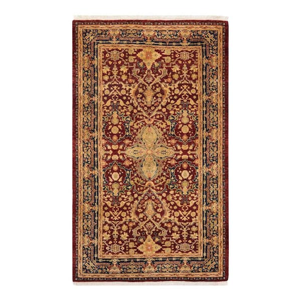 Solo Rugs Mogul One-of-a-Kind Traditional Red 3 ft. 1 in. x 5 ft. 3 in. Floral Area Rug