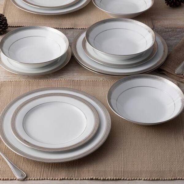 Noritake Crestwood Platinum 12-Piece (Platinum) Porcelain