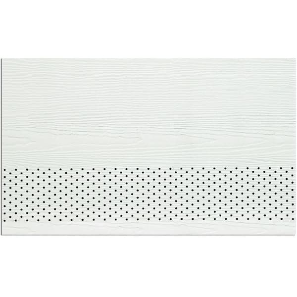 Hardie Soffit HZ5 16 in. x 144 in. Statement Collection Arctic White Fiber Cement Vented Cedarmill Soffit