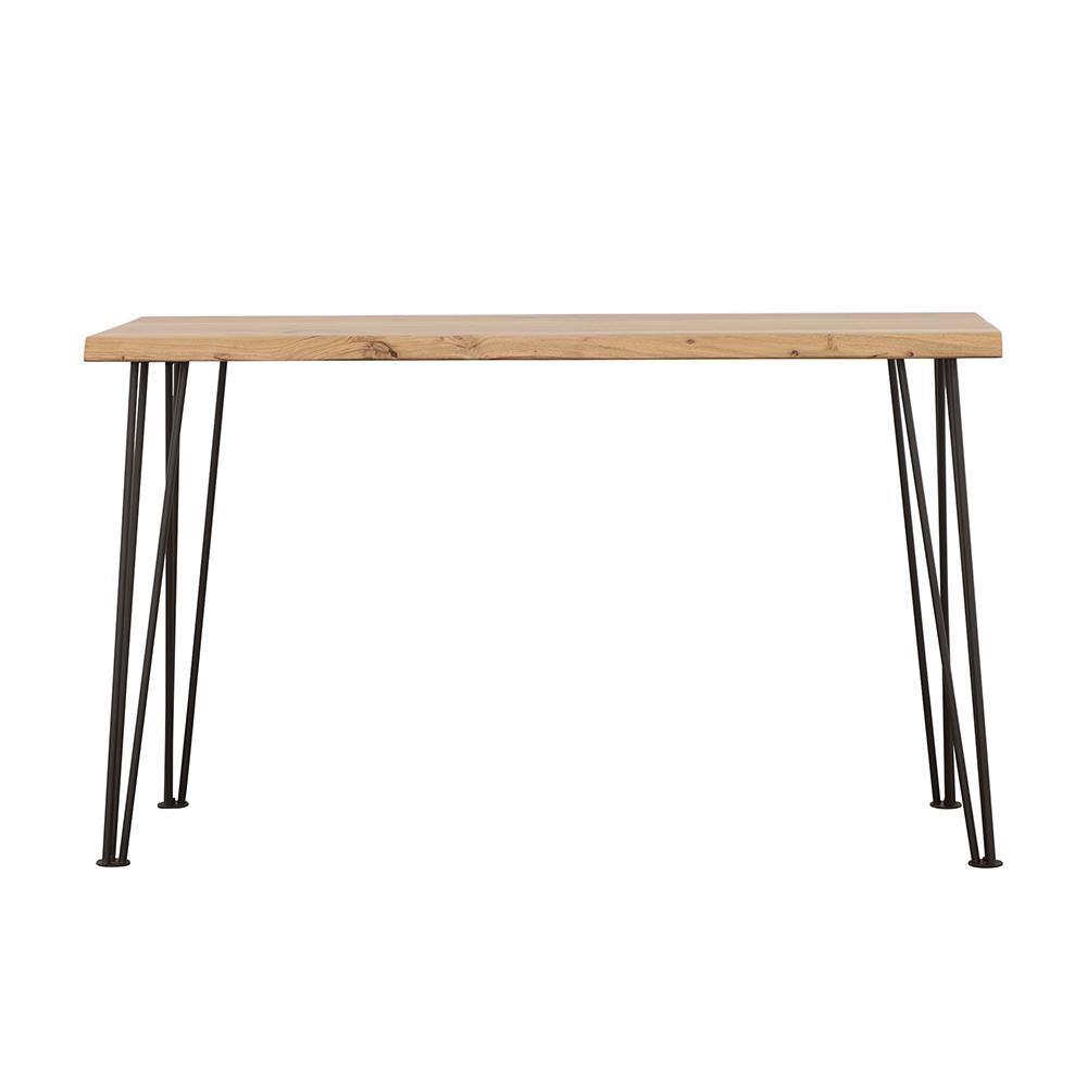Natural Acacia Wood Sofa Table with Black Hairpin Legs