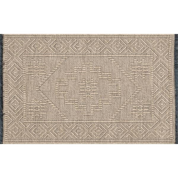 Alma Brown 2 ft. x 3 ft. Moroccan Machine Washable Indoor Area Rug