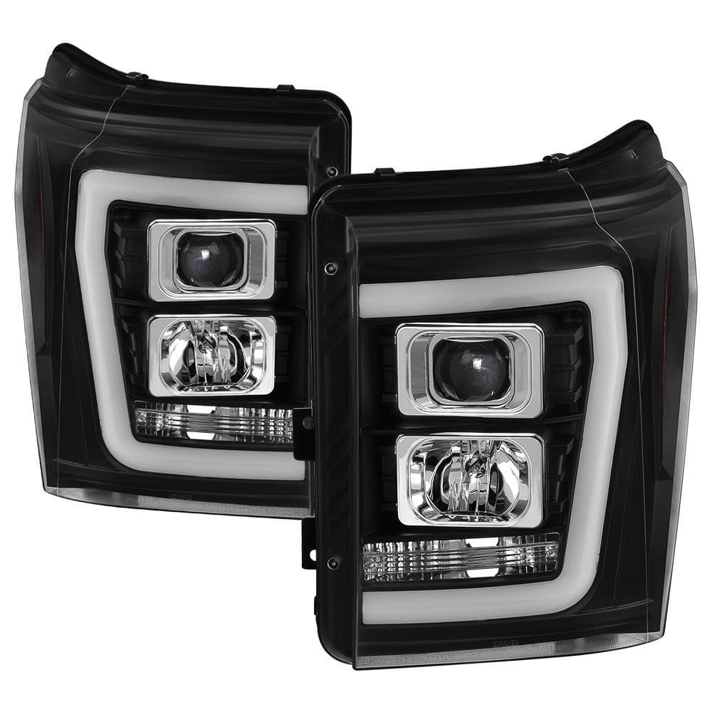 Ford F-250/F-350/F450 Super Duty 11-16 Version 2 Projector Headlights - Light Bar DRL - Black price history on PriceWatchPro