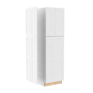 Newport Pacific White Painted Plywood Shaker Assembled Pantry Kitchen Cabinet Panel 23.8 in. W. x 0.75 D in. 90 in. H