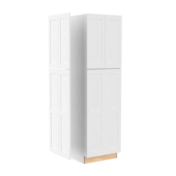 Home Decorators Collection Newport Pacific White Painted Plywood Shaker Assembled Pantry Kitchen Cabinet Panel 23.8 in. W. x 0.75 D in. 90 in. H