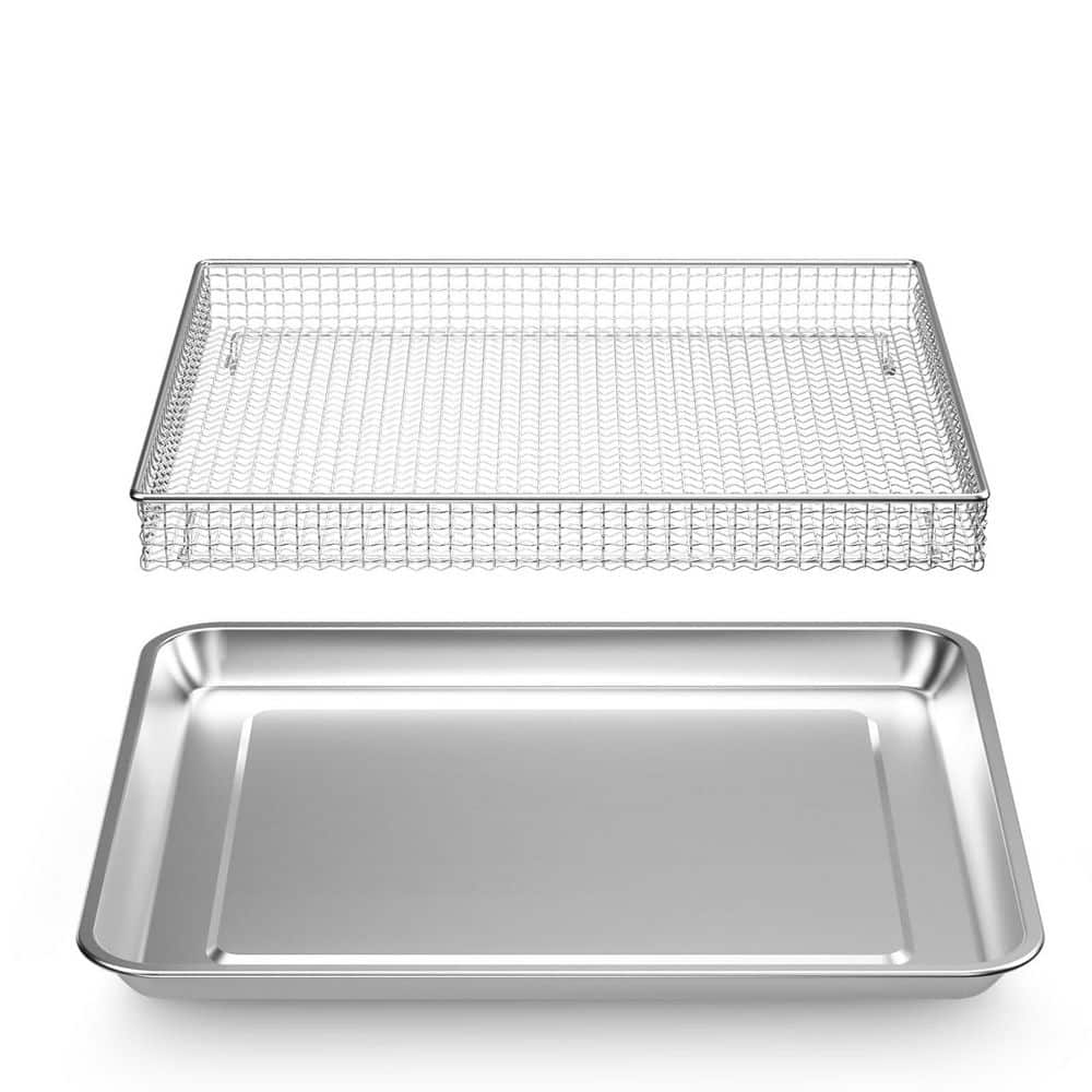 12.4 in. Stainless Steel Baking Tray and Wire Rack Set for Convection Toaster Oven, Air Fryer Tray for Cooking Baking price history on PriceWatchPro