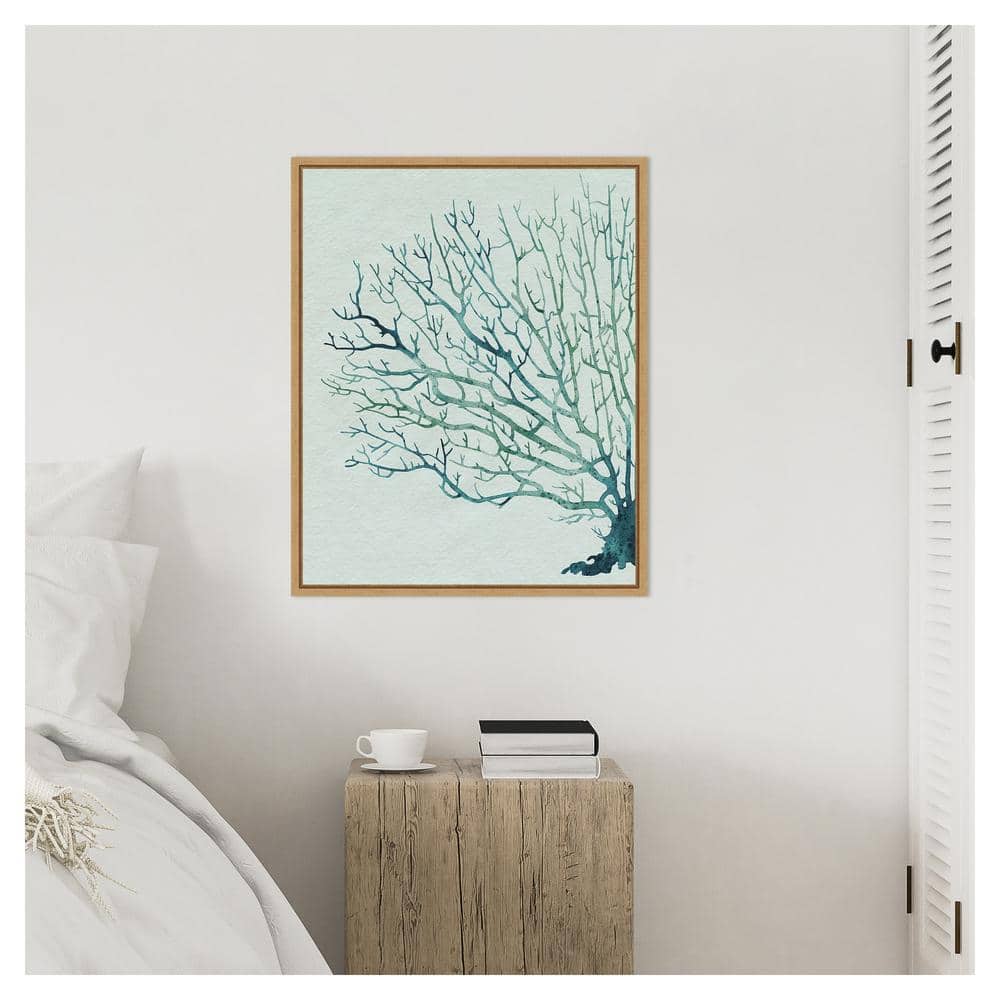 Seaglass Shadow II Abstract Nature Canvas Print with Maple Frame