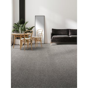 Hazelton II - Drama - Gray 50 oz. Polyester Texture Installed Carpet