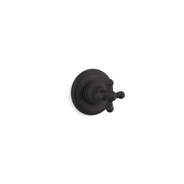 KOHLER Artifacts Mastershower Transfer Valve Trim With Cross Handle in Matte Black