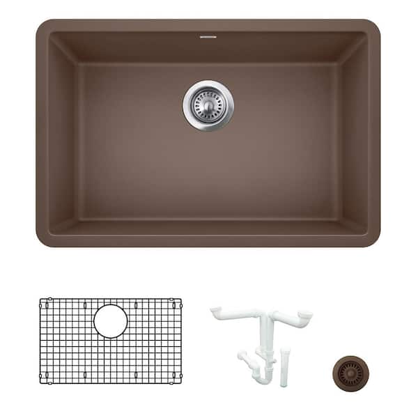 Blanco Precis 26.81 in. Undermount Single Bowl Cafe Granite Composite Kitchen Sink Kit with Accessories