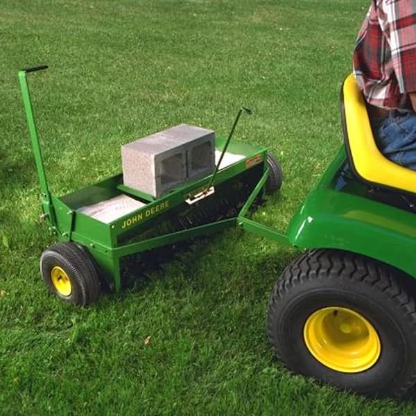 John Deere 40 In Tow Behind Combination Aerator Spreader As 40jd The Home Depot