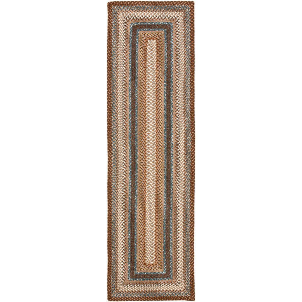 Braided Brown/Multi 2 ft. x 12 ft. Border Runner Rug price history on PriceWatchPro