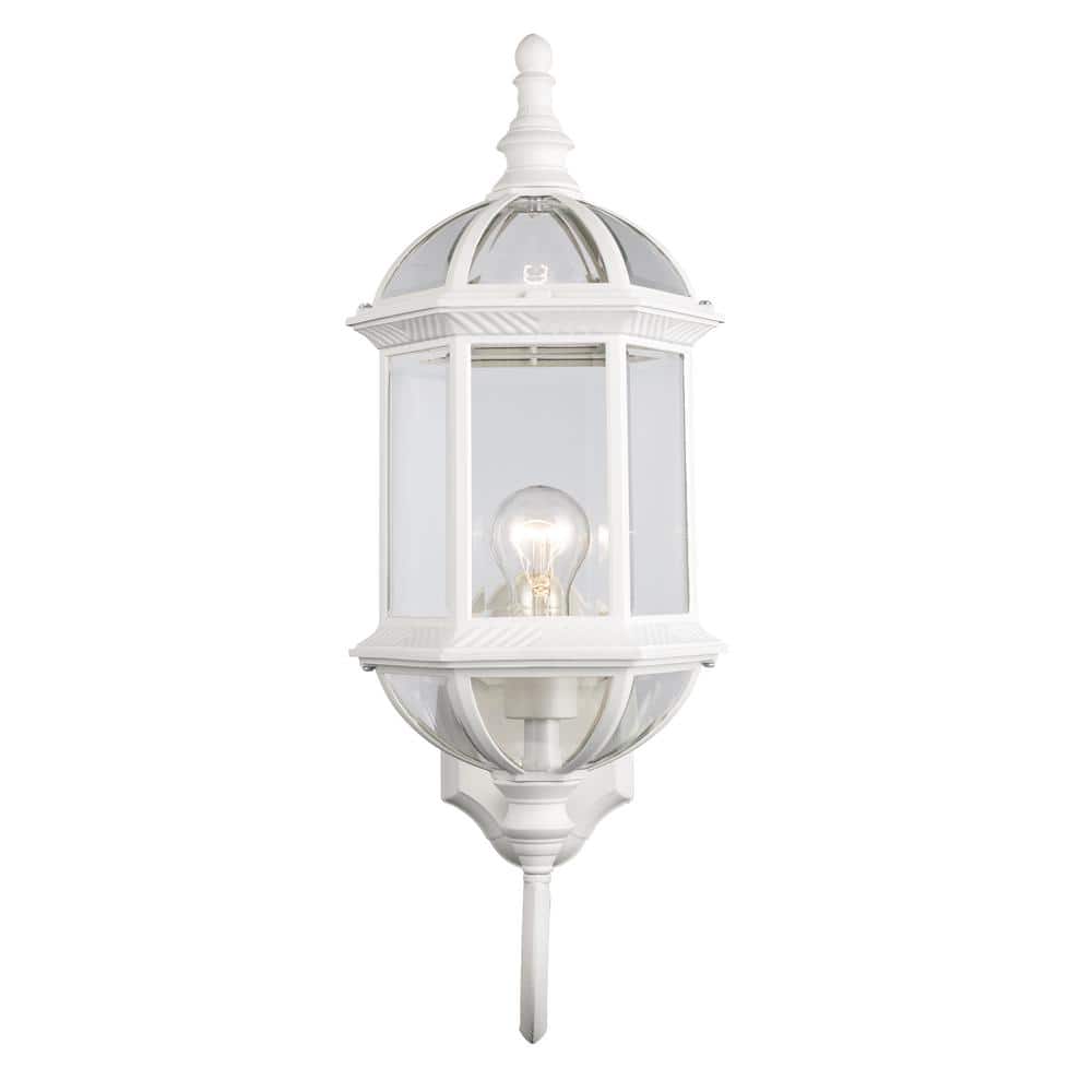 Wentworth 1-Light Large White Outdoor Wall Light Fixture with Clear Glass price history on PriceWatchPro