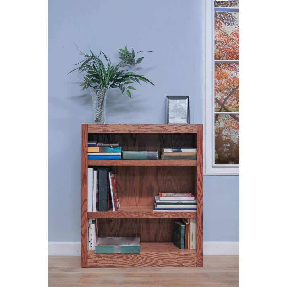 Espresso Adjustable Wood 36" Single Wide Bookcase