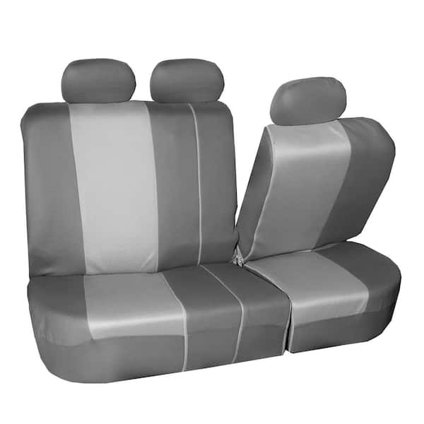 FH Group Universal 23 in. x 1 in. x 47 in. Fit Luxury Front Seat Cushions  with Leatherette Trim for Cars, Trucks, SUVs or Vans DMFB215102GRAYBLACK -  The Home Depot