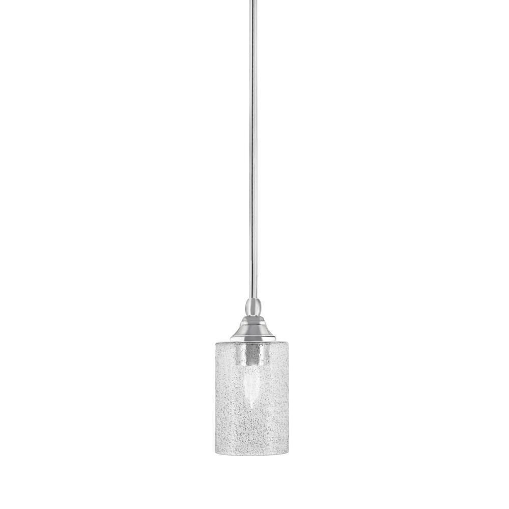 Sparta 100-Watt 1-Light Chrome Shaded Pendant Light Mini Pendant with Smoke