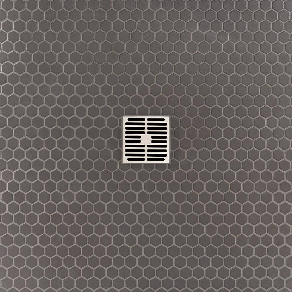 Slim 10.23" x 11.81" Black Polished Porcelain Mosaic Tile