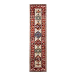 Serapi One-of-a-Kind Traditional Ivory 2 ft. x 10 ft. Runner Hand Knotted Tribal Area Rug