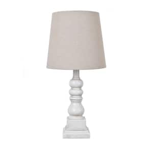Mackenzie Distressed White Resin Table Lamp