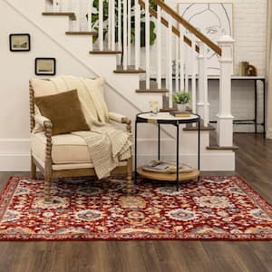 Norwood Red 5 ft. 3 in. x 8 ft.Traditional Ornamental Agra Area Rug