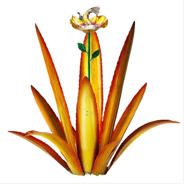 Tequila Rustic Bird Feeder Garden Statue (Yellow)