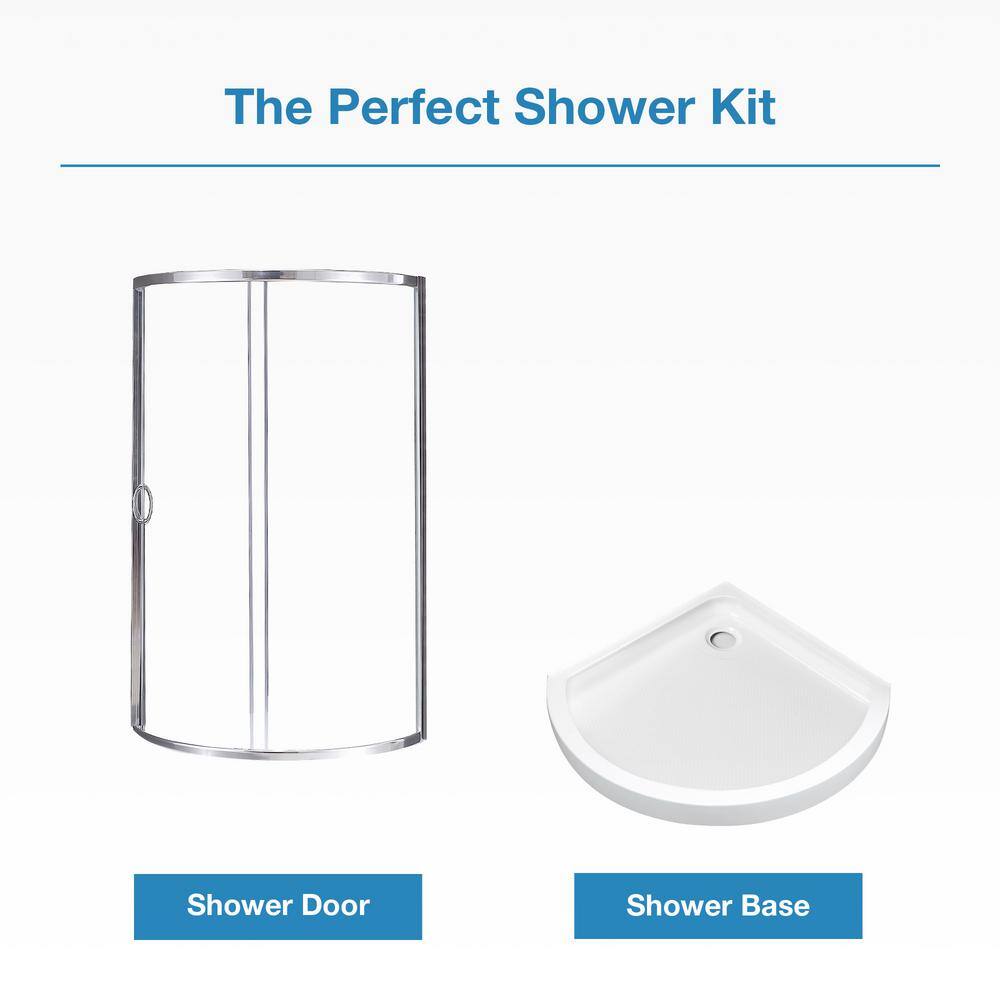 Breeze 36'' x 76'' Frameless Chrome Shower Kit with Clear Glass