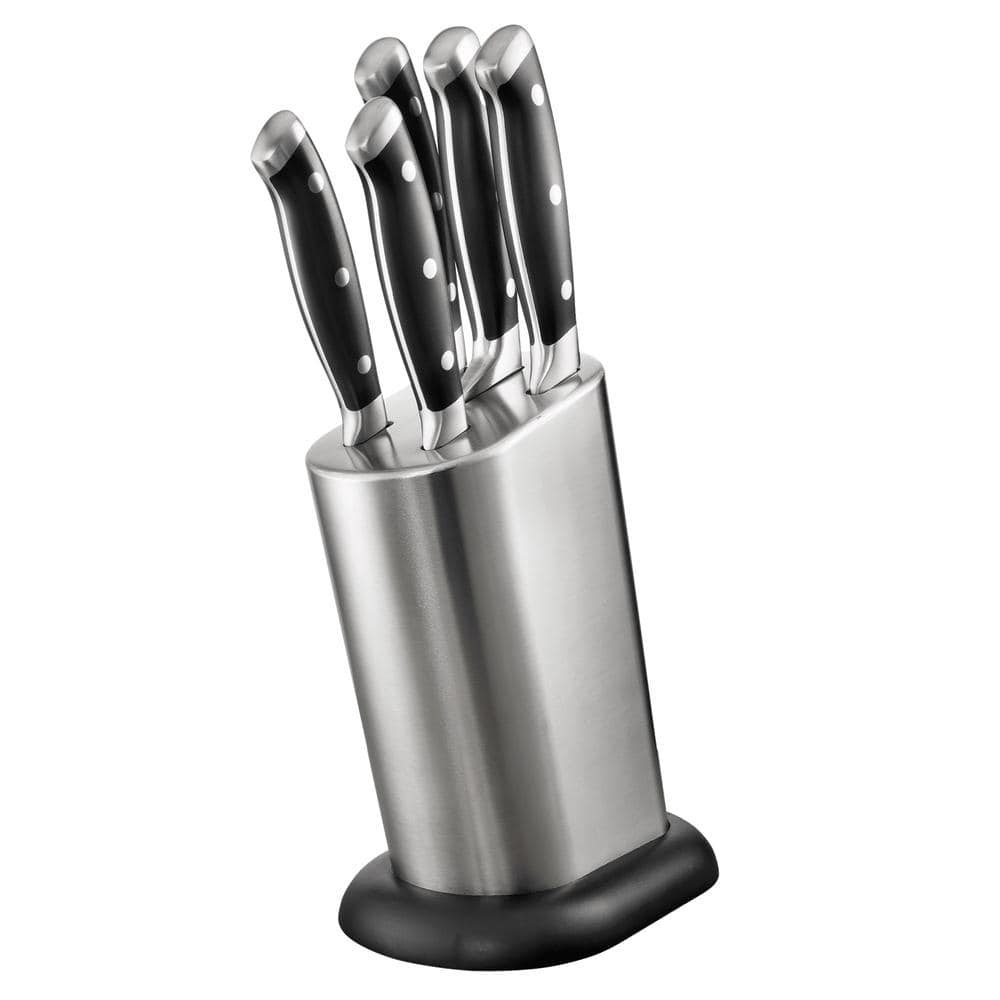 Industrial Kitchen 5-piece Stainless Steel Knife Set And Knife Block