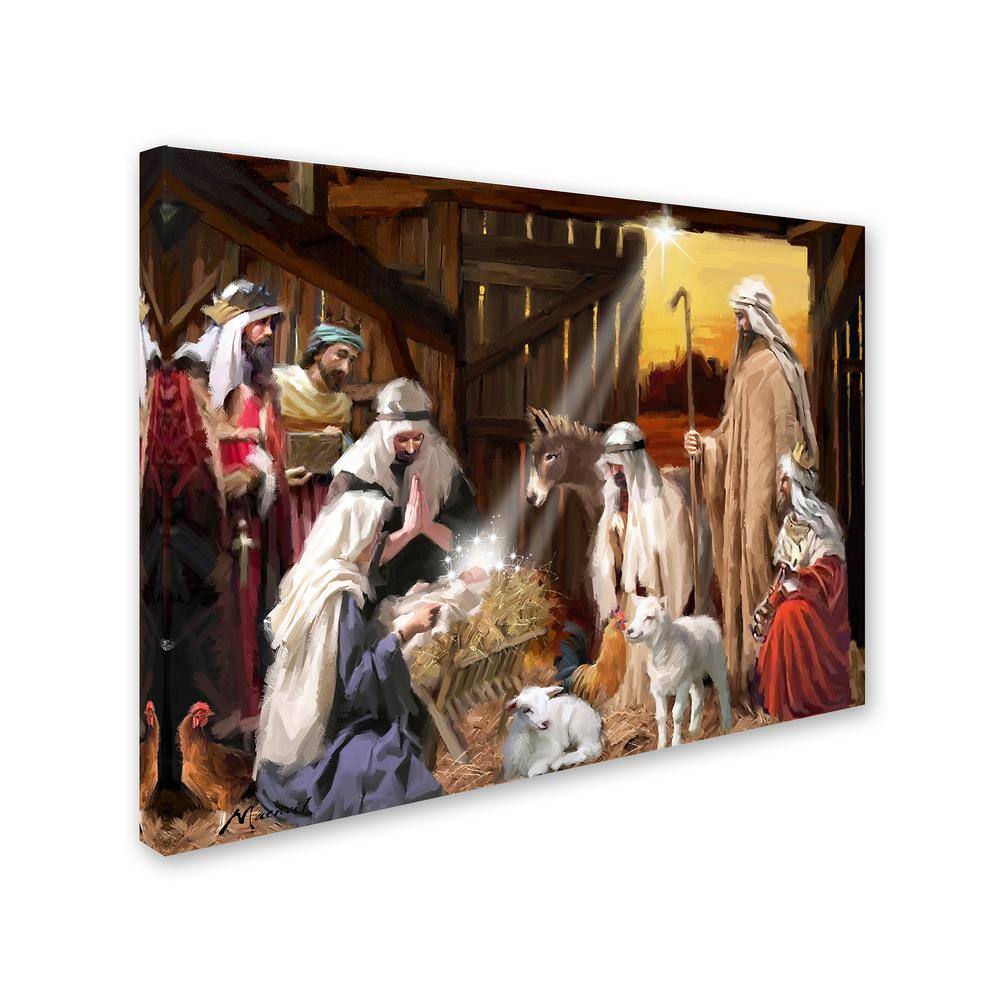 Nativity Scene Religious Canvas Art Print, 18" x 24"