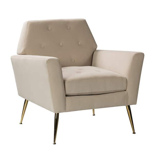 JAYDEN CREATION Ernesto Tan Upholstered Armchair with Tufted Back