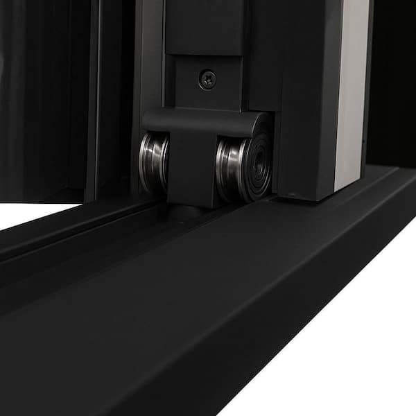 TEZA DOORS Teza 85 Series 144 in. x 80 in. Matte Black 1 Right 3