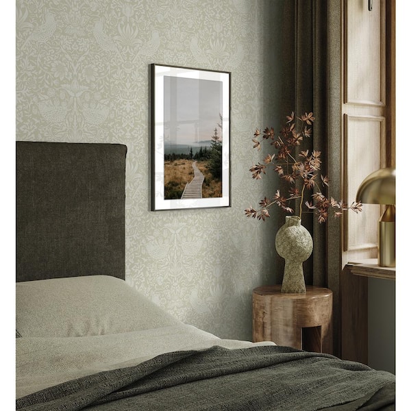 Neutral Tonal Bird Garden Vinyl Peel and Stick Wallpaper Roll (Covers 31.35 sq. ft.)