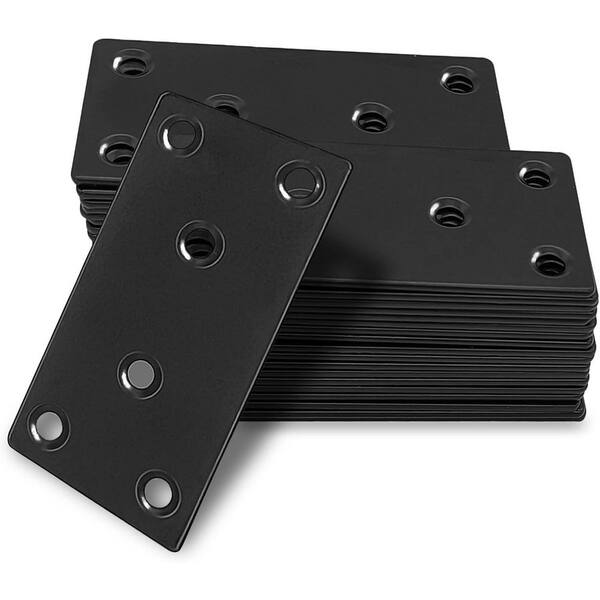 Gorffy 10pcs Flat Brackets For Wood, 80 × 40 × 1.75mm Flat Joining Plates, Sleeper Bracket Heavy