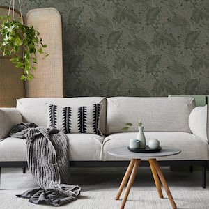 Superfresco Easy Forest Leaves Dark Green Wallpaper Sample