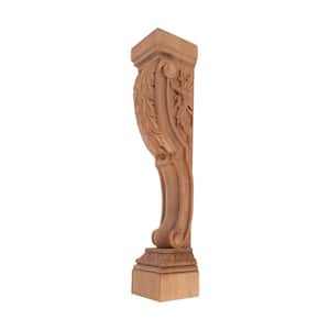 7 in. x 36 in. x 7-1/2 in. Unfinished Extra Large Hand Carved Alder Wood Acanthus Fireplace Mantel Base Corbel