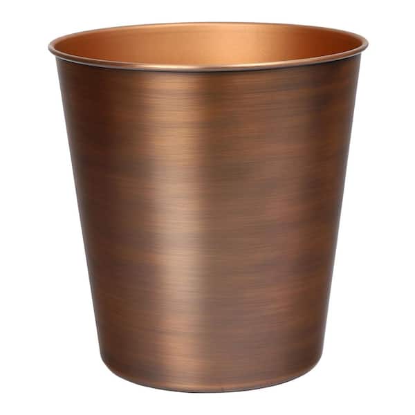 Nolan Modern Classic Smooth Steel 2 Gal. Wastebasket, Matte Antique Copper