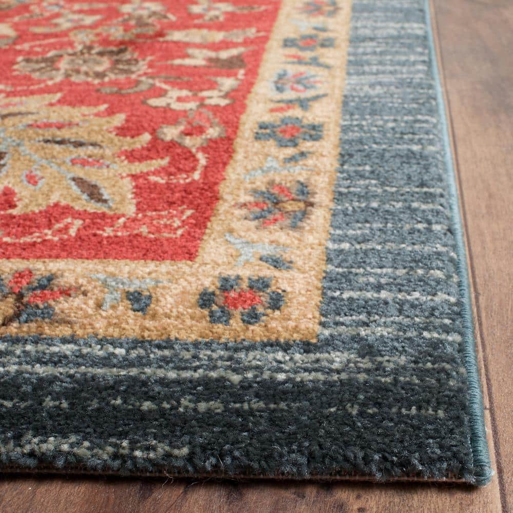 Safavieh Mahal Red and Navy Rectangular Synthetic Area Rug