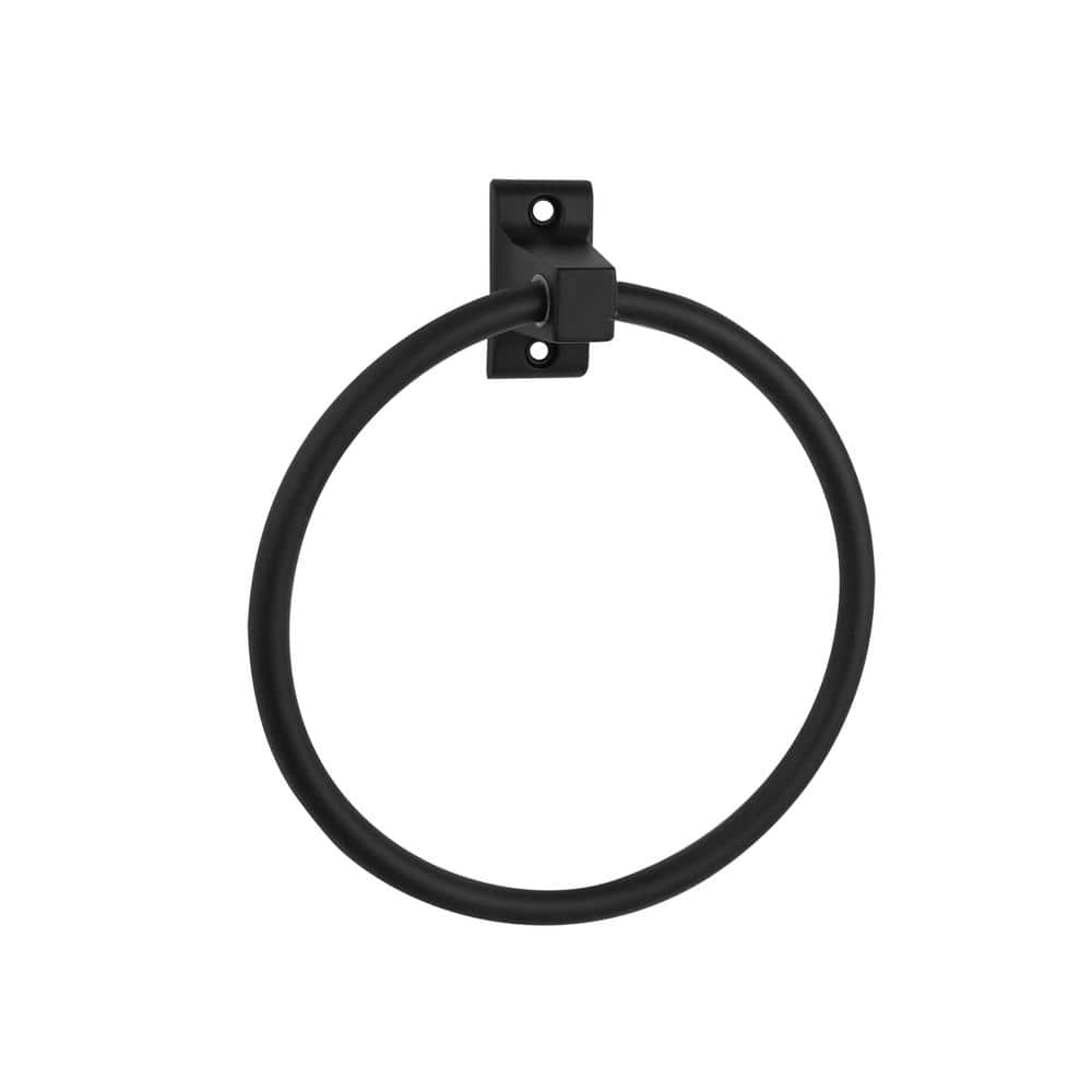 Design House Millbridge Classic Wall Mounted Towel Ring in Matte Black