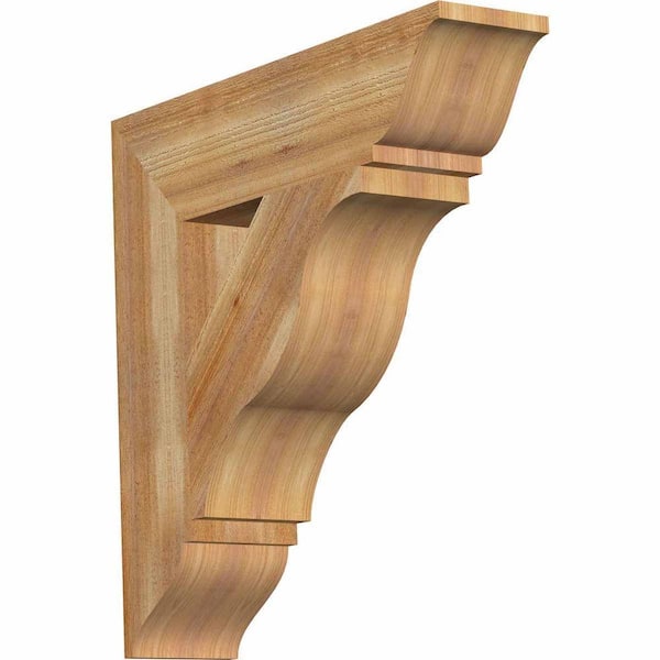 Ekena Millwork 6 in. x 26 in. x 26 in. Western Red Cedar Funston Traditional Rough Sawn Bracket