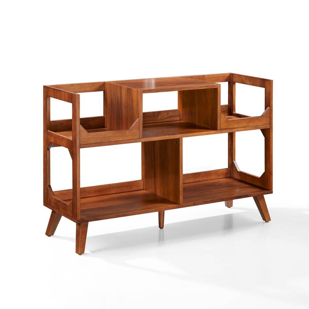 Asheville Walnut Mid-Century Modern Record Storage Console