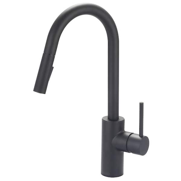 Pioneer Faucets Motegi Single-Handle Pull-Down Sprayer Kitchen Faucet in Matte Black