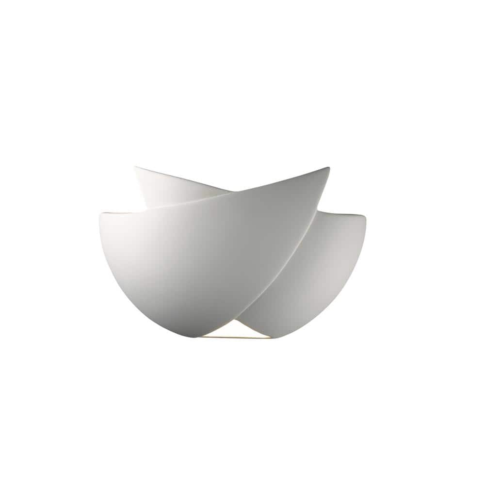 Handcrafted Ceramic 7.75'' White Dimmable Wall Sconce