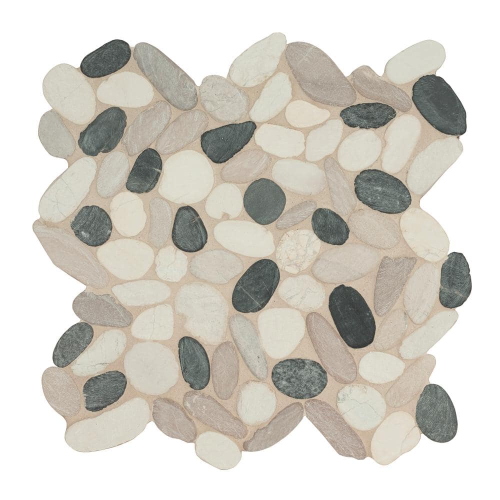 Metropolitan Pebble 12 in. x 12 in. x 0.38 in. x 0.38 in. Tumbled Marble Mesh-Mounted Mosaic Tile (9.7 sq. ft./Case) price history on PriceWatchPro
