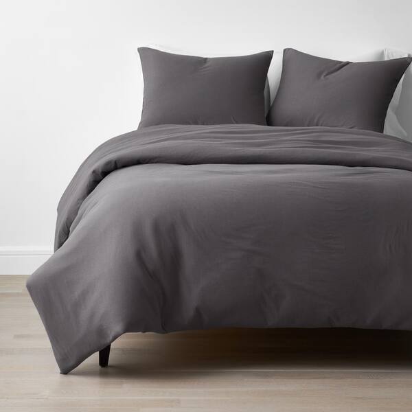 The Company Cotton 3 Piece Dark Gray Jersey Knit King Duvet Cover Set 50703n K Home Depot The Company Cotton 3, Grey Jersey Bedding King Size