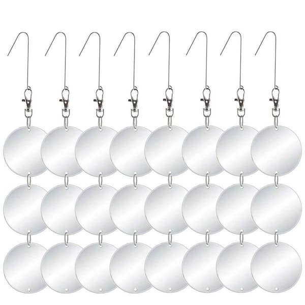 24-Pack Upgraded Bird Scare Discs Set, Highly Reflective Double Side Bird Scare Devices to Keep All Birds Away, Silver