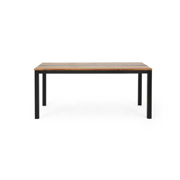 Zeus & Ruta Teak Wood Metal Outdoor Dining Table