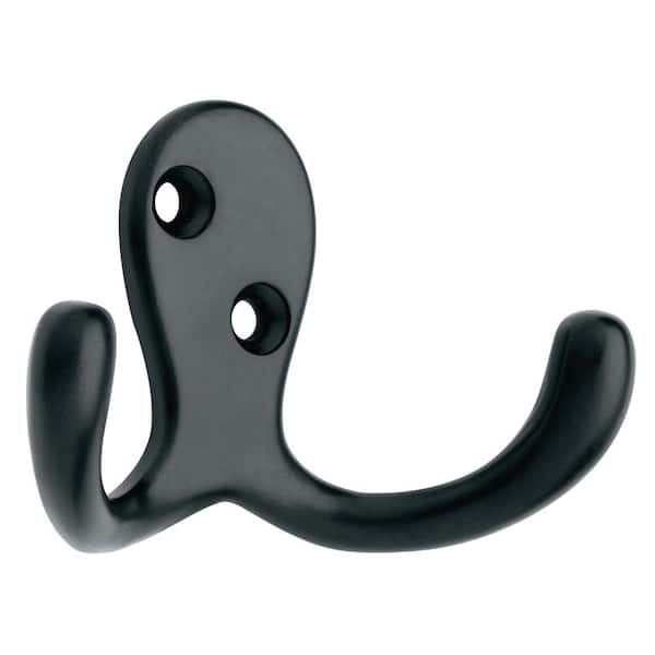 Liberty 1-13/16 in. Matte Black Double Wall Hook B59104Z-FB-C - The Home  Depot