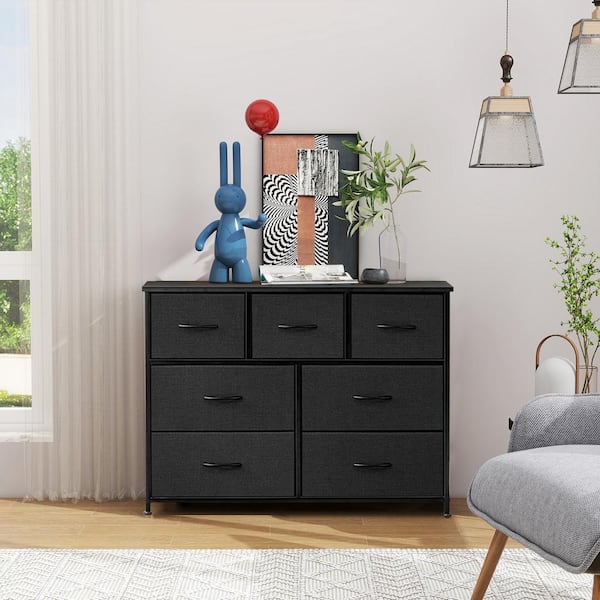 WONDER COMFORT Freestanding Black 7 Drawer 11.8 in. Wide Chest of