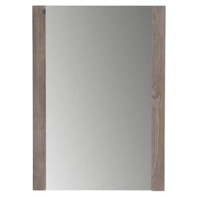 20 in. W x 28 in. H Framed Rectangular Bathroom Vanity Mirror in White Washed Oak
