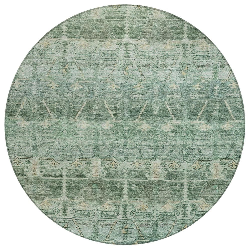 Chantille Machine Washable Indoor/Outdoor Abstract ACN2725 Fern 8 ft. x 8 ft. Round Rug price history on PriceWatchPro